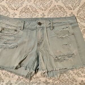 American Eagle Outfitters Blue Jean Shorts Distressed Style